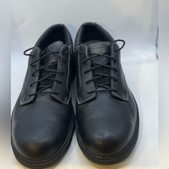 CAT Caterpillar Oversee Steel Toed Construction Work Shoes Men’s Size 12 Black - Picture 4 of 11